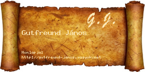 Gutfreund János névjegykártya
